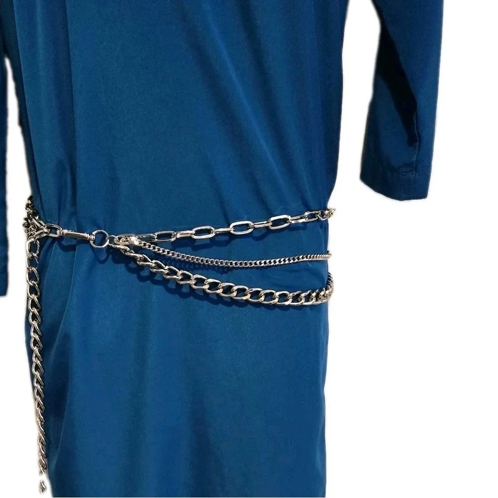 Steve Madden Women's Silver 3 Strand Layered Belt Adjusts To Fit Size 29
